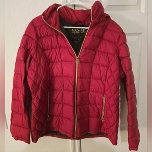 Michael Kors Women's Red Quilted Puffer Jacket